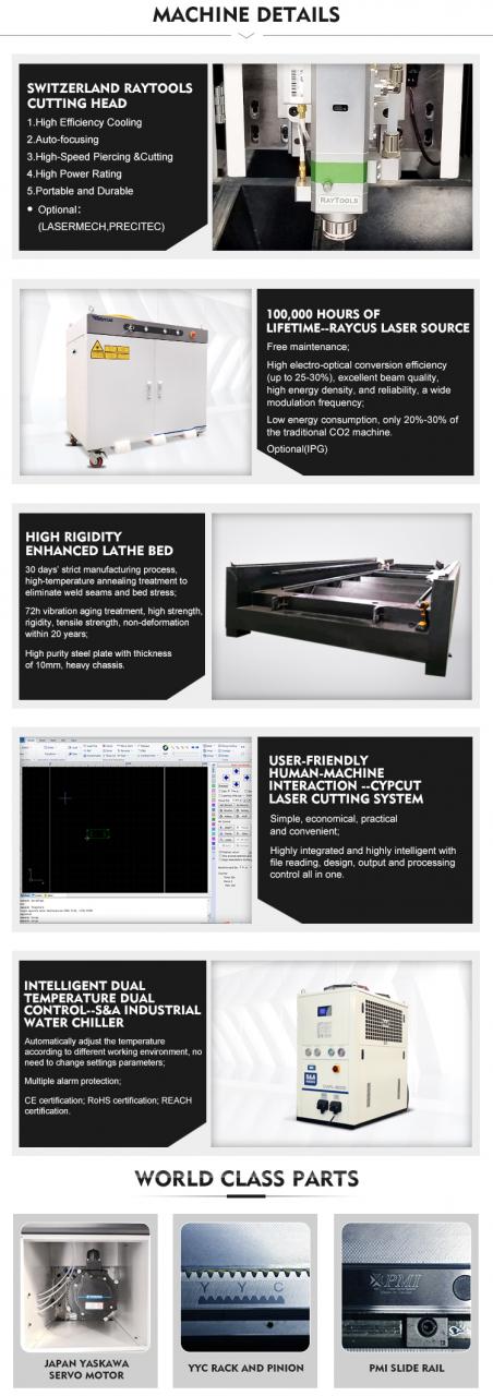 1kw 2kw 3kw 6kw Cnc Fiber Laser Cutting Machines For Stainless Steel Metal Sheet Paslanmayan Polad Levha üçün 1kw 2kw 3kw 6kw Cnc Fiber Lazer Kəsmə Maşınları