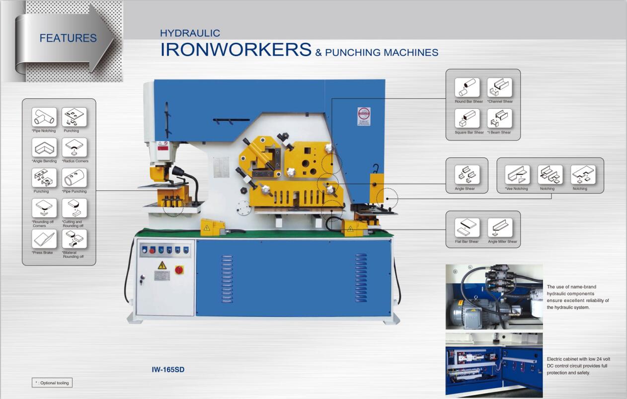 Metal Hydraulic IronWorker Machine Punching And Shearing Machine Metal Hidravlik Dəmir İşləyən Maşın Zımbalama və Kəsmə Maşını