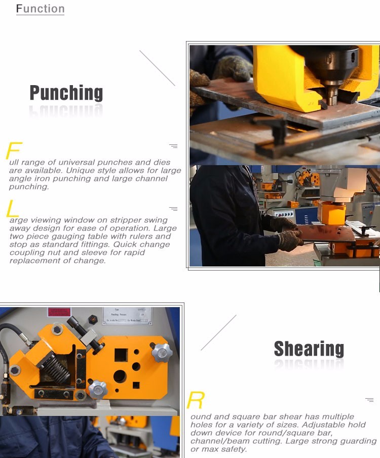 Q35y Seriyası Çoxfunksiyalı Hidravlik Dəmir İşçi Kombinə Kəsmə və Zımbalama Maşını