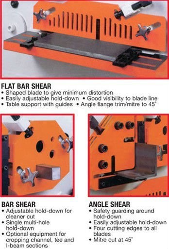 Q35y Series Multifunctional Hydraulic Iron Worker Combined Shearing And Punching Machine Q35y Seriyası Çoxfunksiyalı Hidravlik Dəmir İşçi Kombinə Kəsmə və Zımbalama Maşını