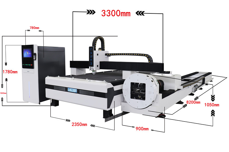 Rotary Cnc Metal Boru Boru Vərəqi Lazer Kesici 2000w Fiber Lazer Kəsmə Maşını